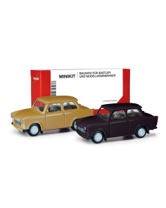 H0 Trabant 601 Limo, bruin/zwart (Minikit 2 st.) Herpa 013901002