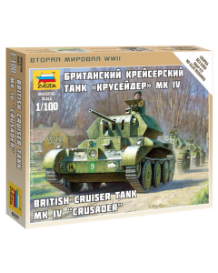 1/100 British "Crusader" Cruiser Tank Mk IV, snap fit "Art of Tactic" Zvezda 6227