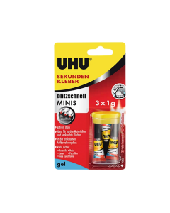 UHU Secondenlijm mini's, 3x 1 gram UHU Lijmen 45370