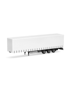 H0 Gordijntrailer (lowliner) zwart chassis 3a. (neutraal) Herpa 075664002