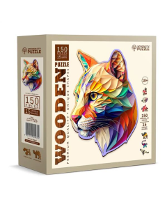 Houten legpuzzel - Gaudy cougar, 150 stukjes Wooden City HE0178M