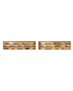 Vitrine met glazen schuifdeuren, naturel, 2 stuks (links + rechts) Kibri 12012