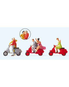 H0 Vespa rijders Preiser 10607