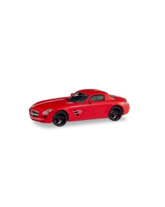 OUTLET - H0 Mercedes Benz SLS AMG (zwart velgen), rood Herpa 430784