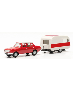 H0 Wartburg 353 `82 & Qek-Junior caravan Herpa 028585