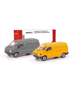 H0 VW T4 transporter, grijs/geel (Minikit 2 st.) Herpa 012386004