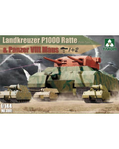 1/144 Landkreuzer P1000 Ratte (Proto Type) & Panzer VIII Maus Takom 3001