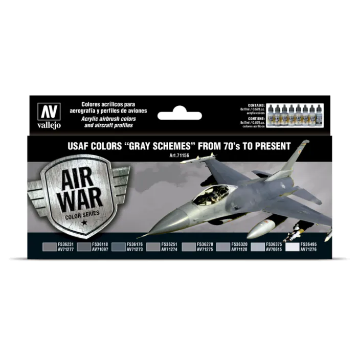 Acrylic colors set for Airbrush Vallejo Model Air USAF Set 71156